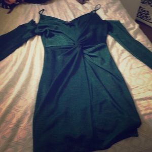 Green shirt party dress hardly worn